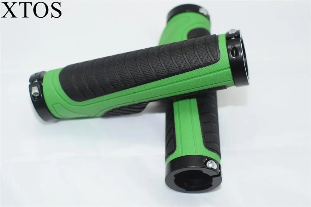 
XTOS Ergonomic rubber lock bicycle handle set grip aluminum alloy small vice horn set 