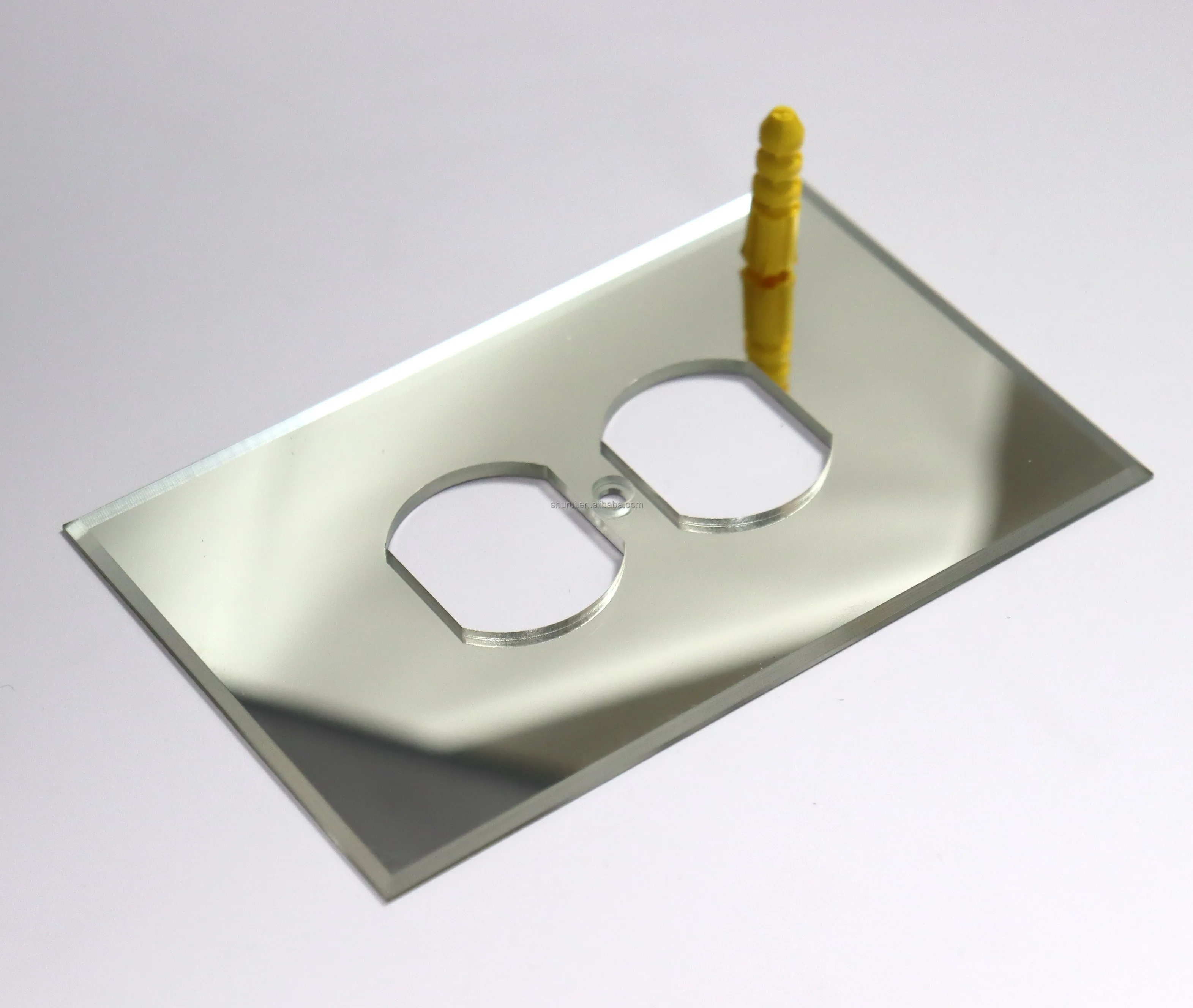 FHC Clear Single Duplex Plug Acrylic Mirror Plates