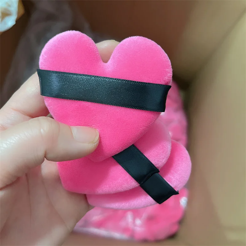 Heart Shape Puffs Cotton Powder Puff Makeup Tool Beauty Sponges Blender in Love Shape with Strap for Cosmetic
