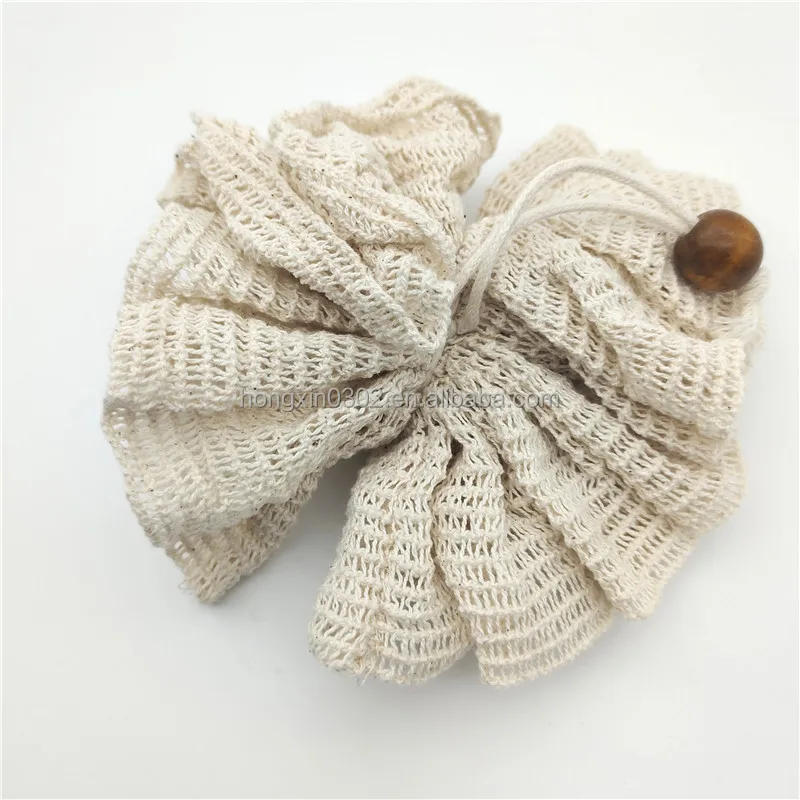 Zero Waste Natural Biodegradable Eco Friendly Ramie Hemp Mesh Sisal Bath Body Puff Pouf Shower Exfoliating Loofah Sponge