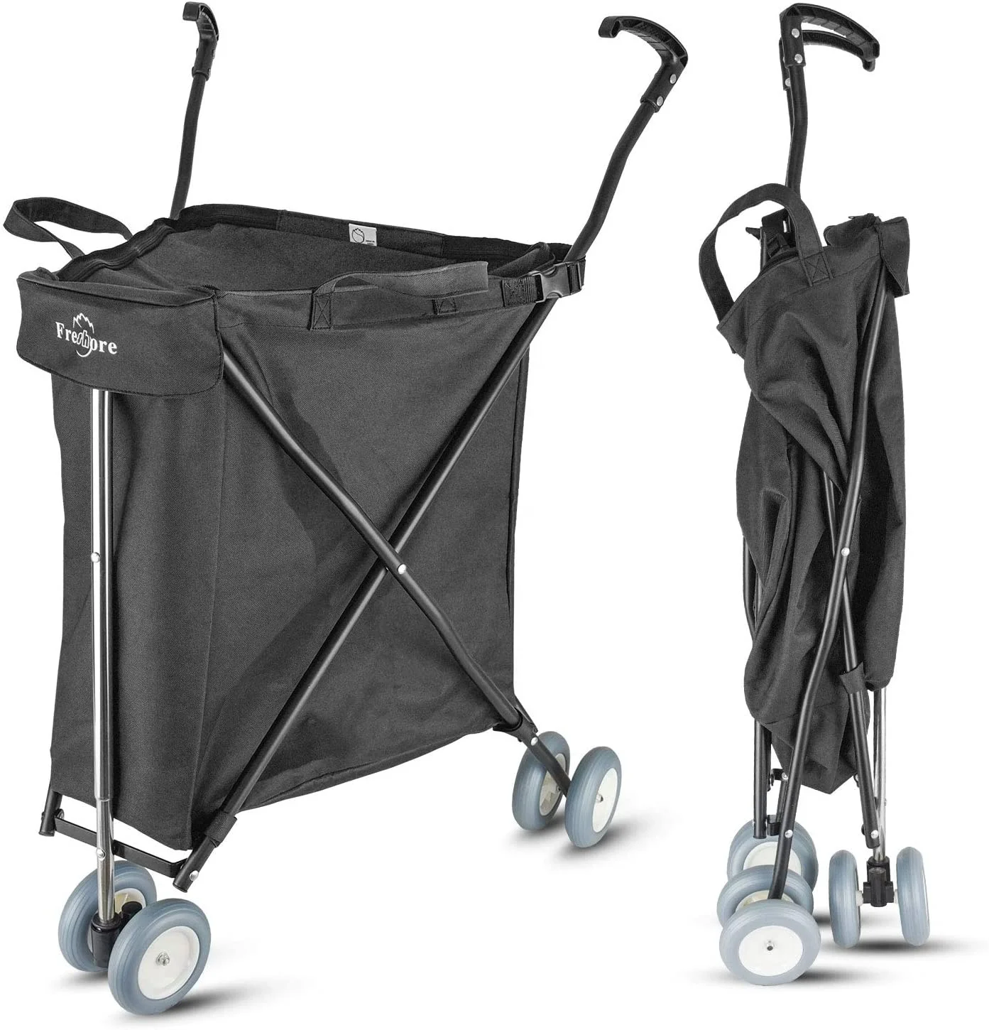 Easy Fold and Large capacity Shopping Cart Ideal for Supermarket shopping With Detachable shopping bag