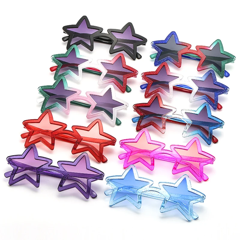 2022 Halloween multi-color glasses plastic star shaped sunglasses cheap promotion beach party funny sunglasses