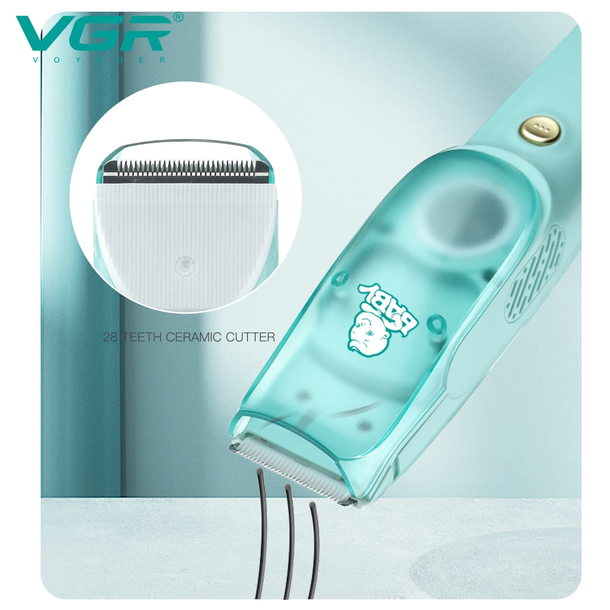 VGR V-151 Low Noise Professional Ceramic Blades  Baby Hair Clipper Electric Hair Trimmers for Kids with 3 Comb Guide