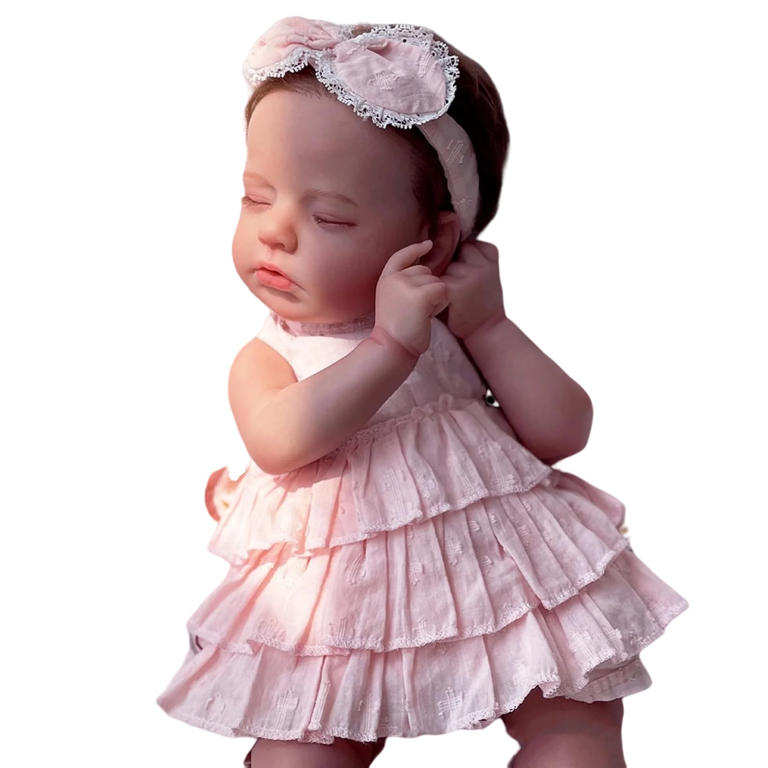 Allogogo Custom 20 Inch 50cm Washable Reborn Baby Girl Doll Realistic Maddie Toddler Reborn Silicon Reborn Dolls