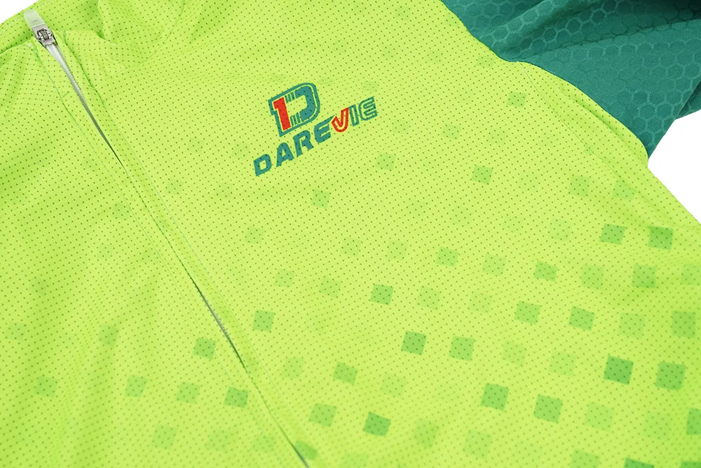 Darevie Custom Logo Cycling Clothing Green Breathable City Road Bike Pro Cycle Jersey With Pattern