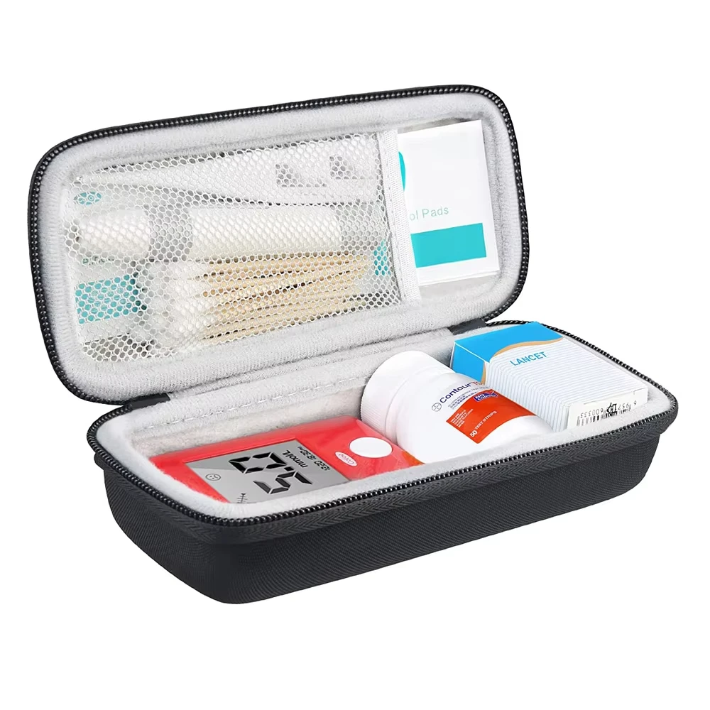 custom EVA blood glucose meter case, Diabetes Carrying Case Organizer kit for Glucose Meter