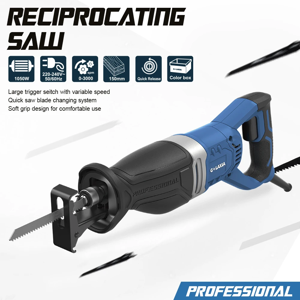 1050W 28mm Reciprocating Saw - Powerful 2220-240V Power Tool