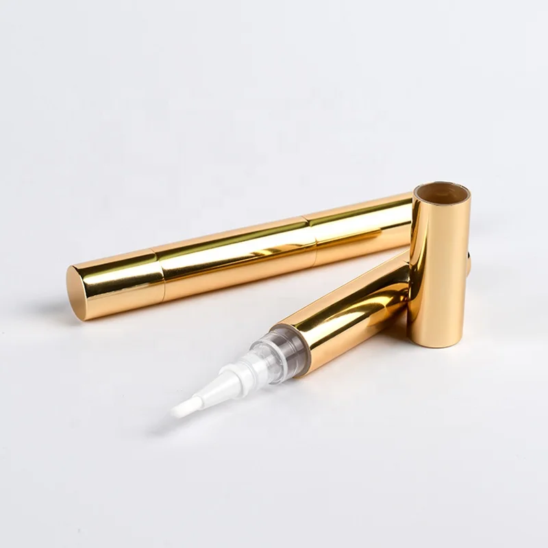 Custom logo 2ml 3ml 4ml 5ml luxury gold silver refillable cuticle oil nail oil lip gloss Teeth Whitening pens with brush