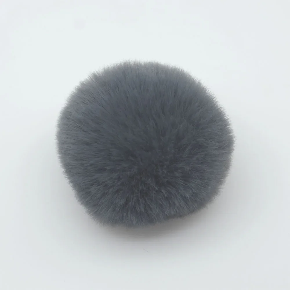 Custom size faux fur pompoms handmade faux rabbit fur ball fluffy plush fur pom poms for diy hats cloth decoration