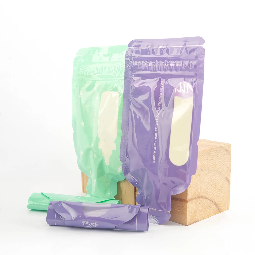 Custom Pre-Sealed Portable BPA Free Double Zipper Leak Proof Easy Tear Powdered Milk Storage Bag