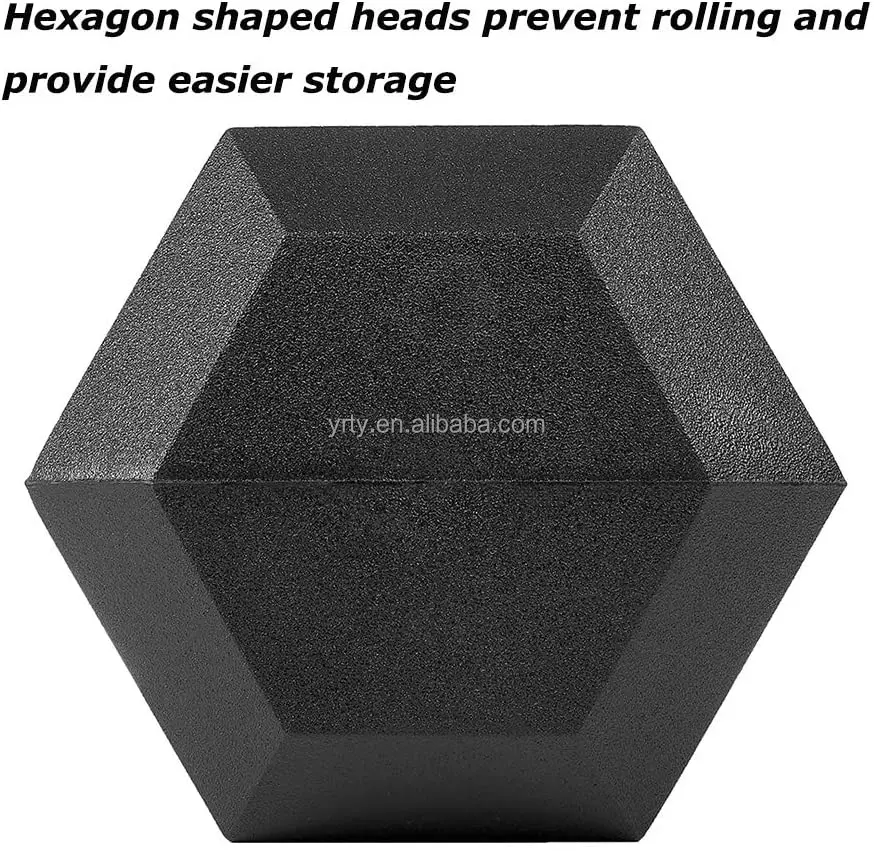 5-100LB Wholesale  Rubber Hexagonal Dumbbells for Gym Equipment & Weightlifting Fitness Training Hex Dumbbell Set