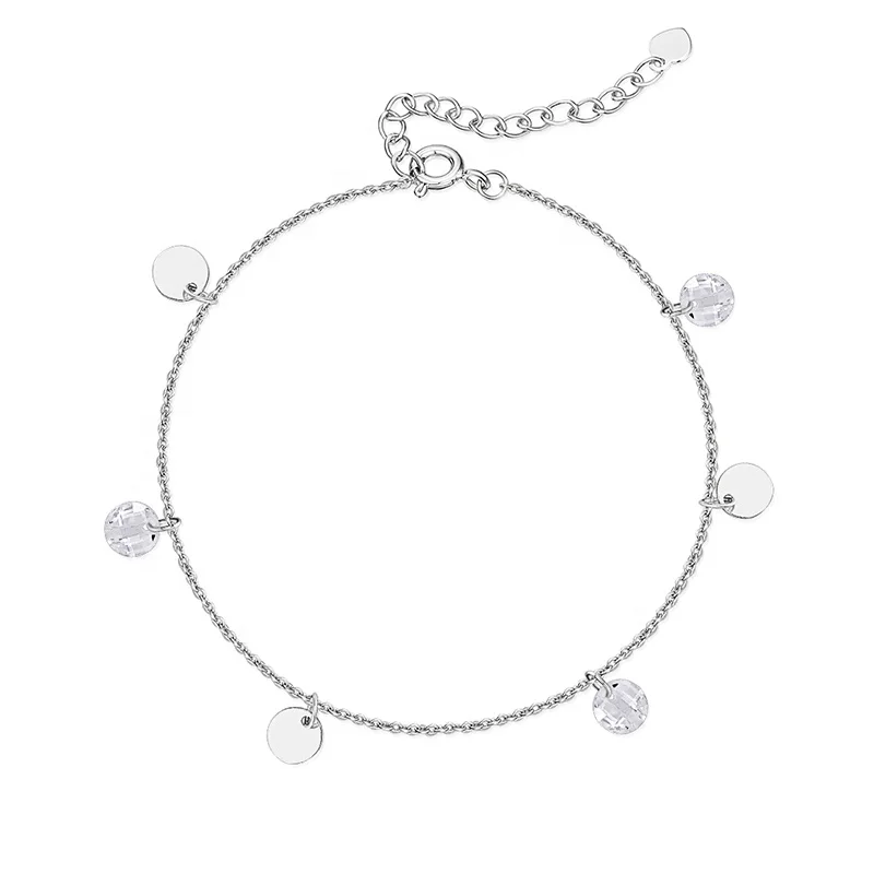 wholesale fashion 925 sterling silver fine jewelry leg chain crystal butterfly anklets for women