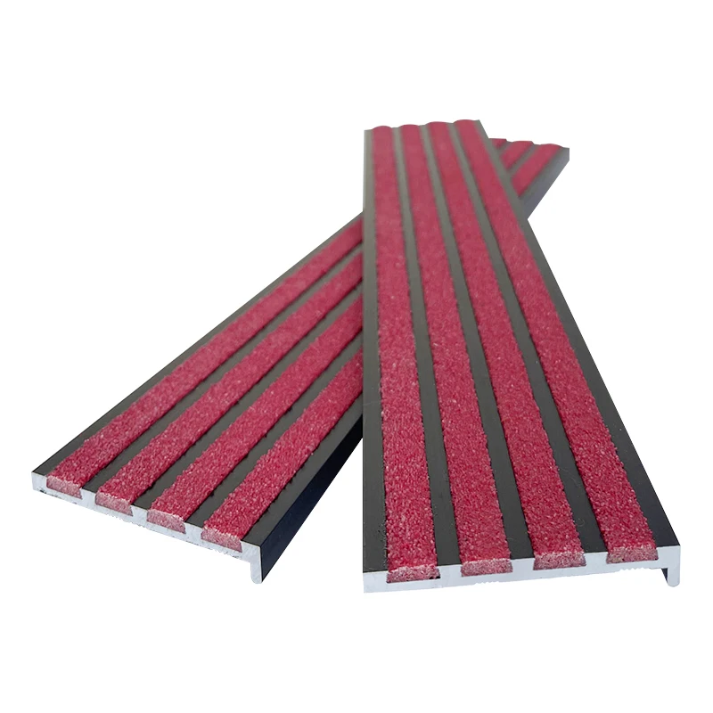 edging stair abrasive nosing external aluminum nosing metal step edge trim non-slip nosing tread