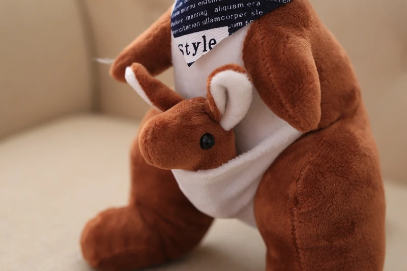 Customized Christmas Gift Kangaroo Plush Toy for Kids Factory Wholesale Wild Stuffed Animal Baby Kangaroo Plush Soft Toy
