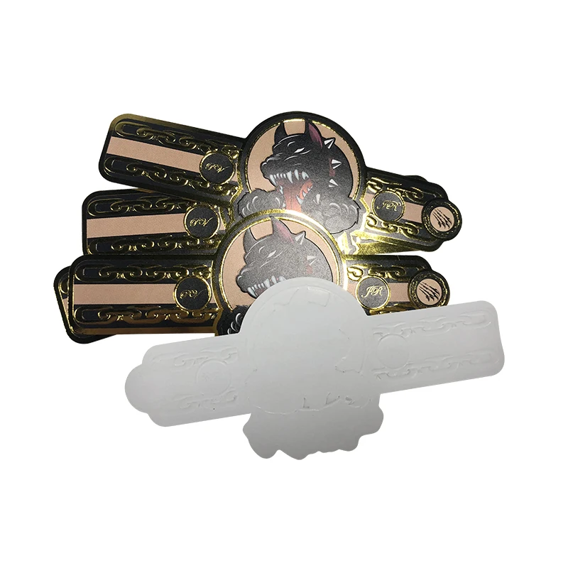 Custom  Hot Stamping  Ring Cigar Bands Printing Embossing Gold Stamping Cigar Label Die Cut Sticker