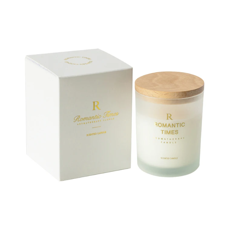 Custom Empty 8 oz 10 oz 14 oz Large Clear Frosted Glass Candle Jars With Metal Lid Box for Candle Making