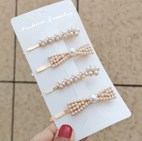 hot selling pearl diamond crystal hair clips hair pins sets summer classic heart star flower hairclips Barrettes hair ornament.png