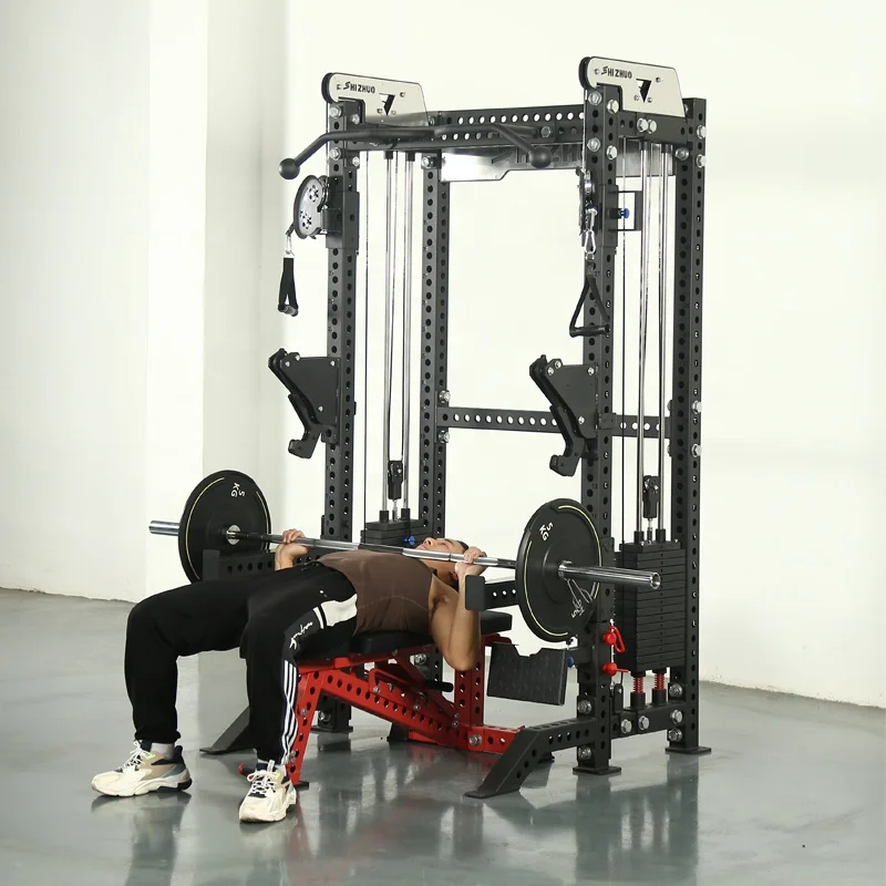 Luxury Customizable Home Workout fitness gym equipment cable crossover power squat rack machine with weight stack