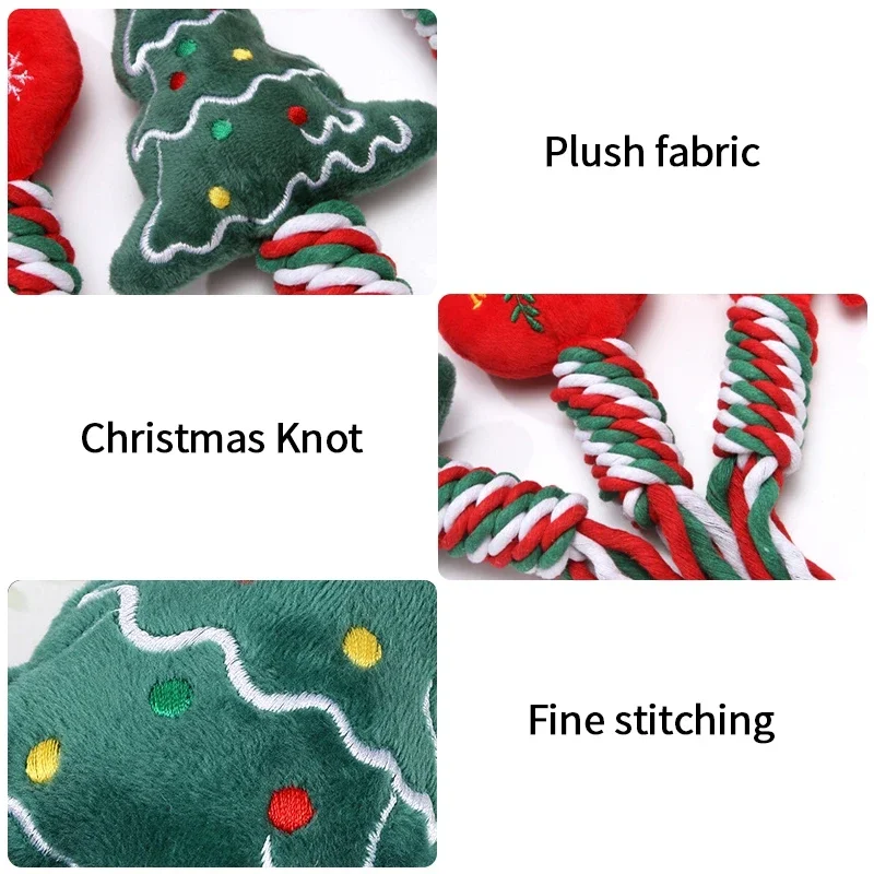 Cat Chew Toys Christmas Tree Molar Cotton Rope Funny Cat Teaser Toy Clean Mouth Kitten Play Toys Pet Supplies Accessories