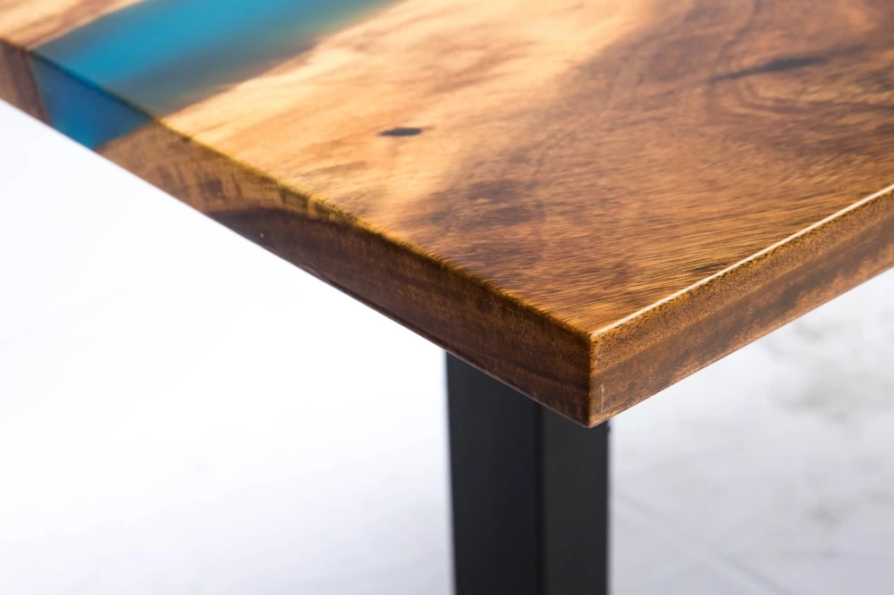 Solid Walnut Wood Resin River Beach Home Use Dining Table Top slab 30x48inch