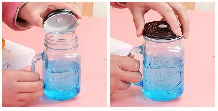 wholesale personalized mason jars mug 16oz wide mouth glass mason jars with lid and straw