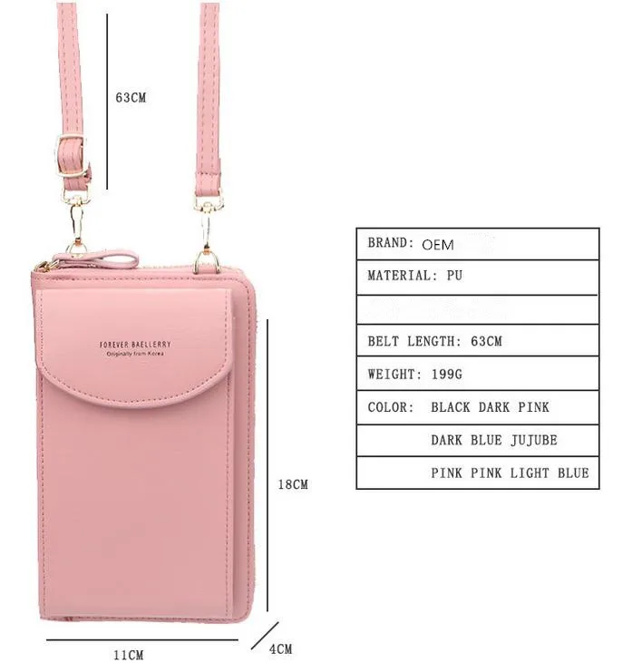 Hot sale Color Crossbody Mobile Phone Fashion Wallet Bag for Women Girls Small Purse Shoulder Bag