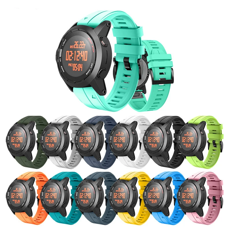 BOORUI Silicone elastic wristband for garmin fenix 6 5x 5plus 5 3 watch band 22mm 26mm for garmin quick fit watch band