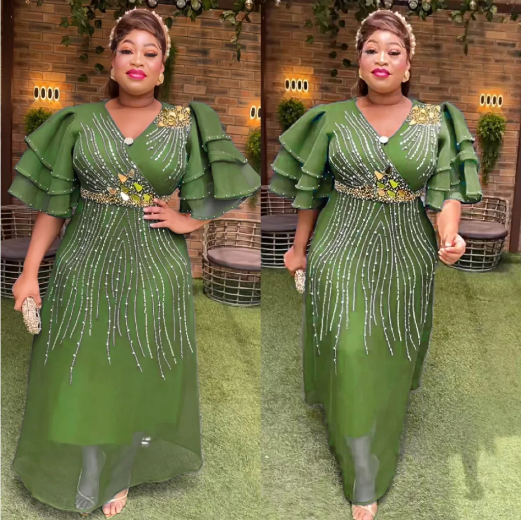 High quality Turkiye evening dress 2023 new popular hot drill large size dress Formal Party dress for women