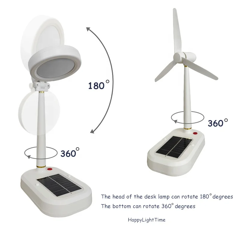 Portable reading lamp with USB and solar charging, portable dual-purpose fan, multifunctional desk lamp
