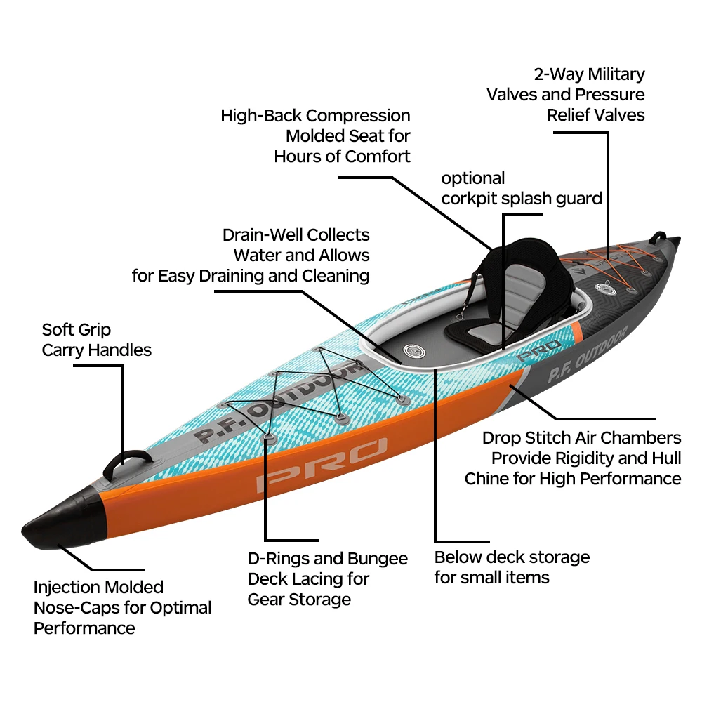 NEW STYLE waterplay inflatable fishing Kayak set fishing bait kayak boat 1 person 390*80*40CM Inflatable solo kayak with paddle