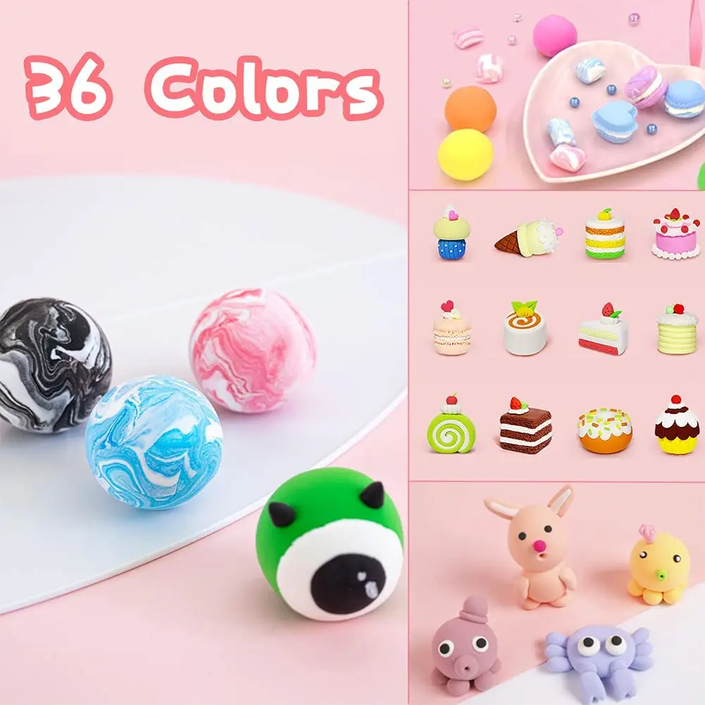 36 Colors Super Ultra Light Air Dry Modeling Clay With Tools for Kids DIY Crafts