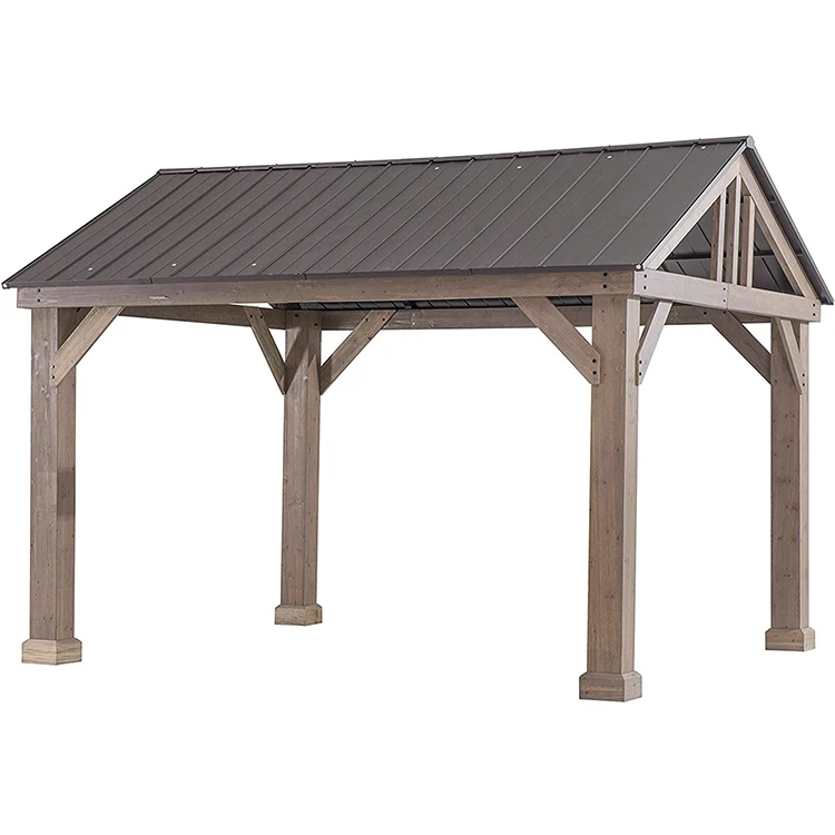 Aluminum Octagonal Pavilion Folding Canopy Garden Outdoor Pavilion Outdoor  Wood All-season gazebo outdoor garden