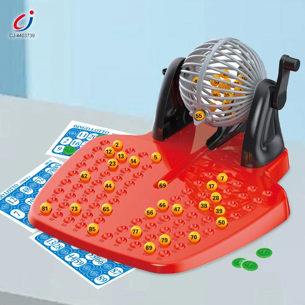 Chengji bingo lotto machine 90 numbers 24 cards family party toy set kids educational parent-child interactive bingo game set
