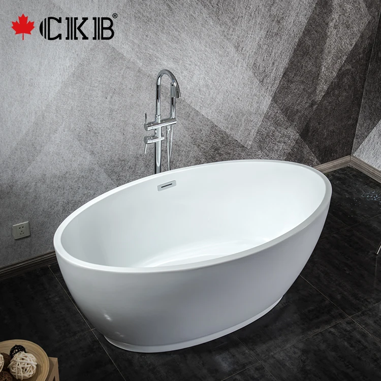 CKB Glossy Finished Round Custom Color Overflow Drainer Acrylic Bathroom Freestanding Bathtub