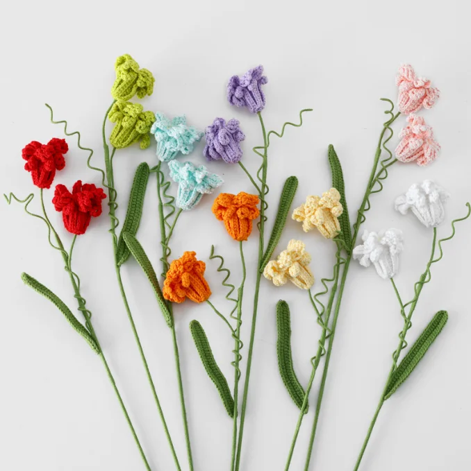 INS New Hand-woven Daffodil Artificial Eternal Flower Craft Crochet 3d Flower For Festival Gift Wedding Holiday Home Decoration