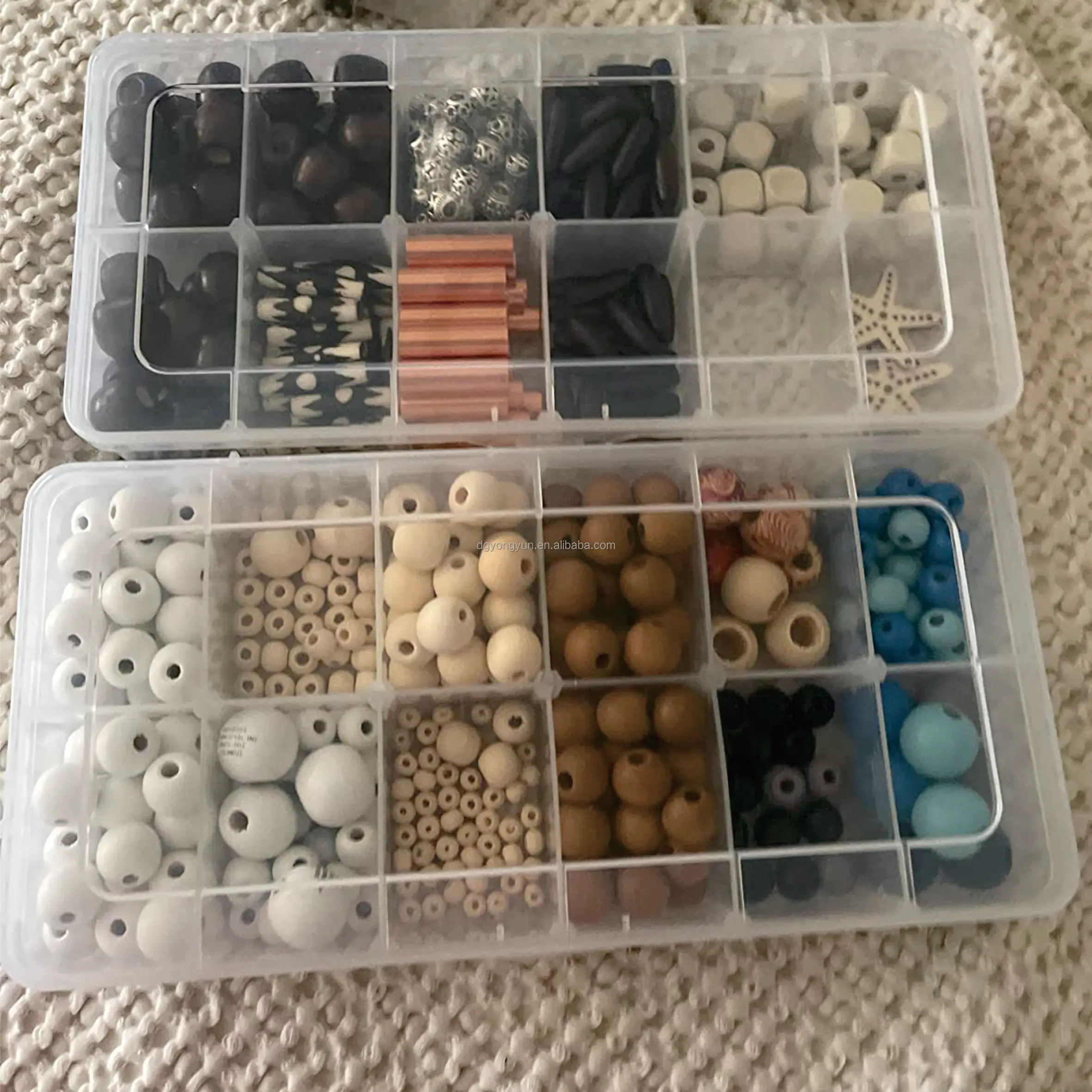 pp18 Compartment Plastic Organizer with Adjustable Dividers, Clear Organizer, Jewelry . Fishing Gear. Small Parts. Organizer