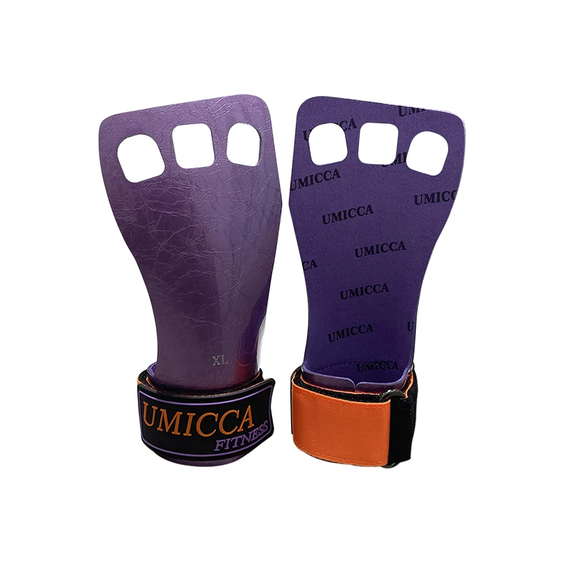 Verchoo Pullups Gymnastics Palm Protector Grip Gloves Powerlifting Weight Lifting 3 Hole TPU Workout Cross Fit Hand Grips