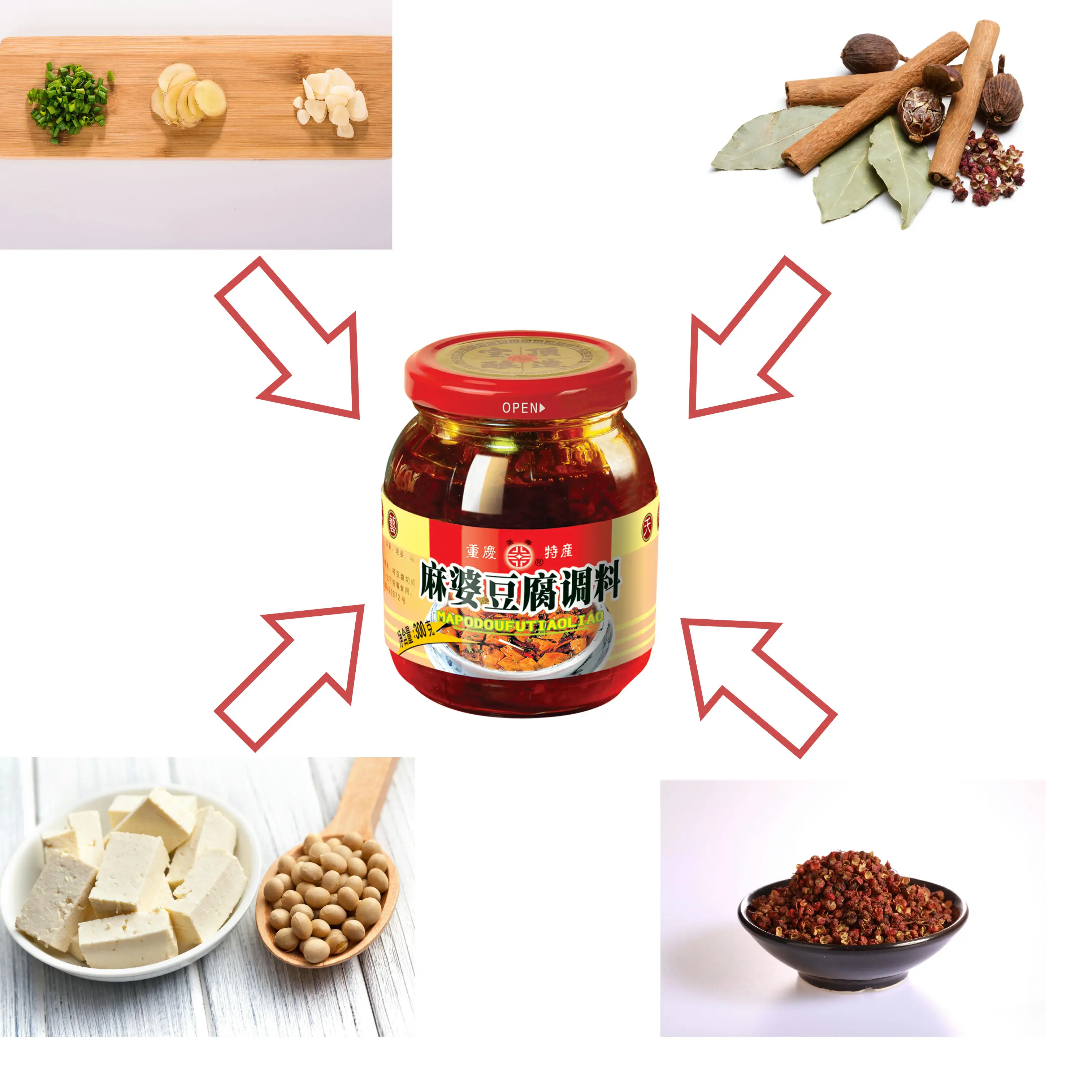 
Hot Spciy Seasoning Mapo Tofu Cooking Seasoning for Mild Spicy Paste for Chinese Food Mixed 