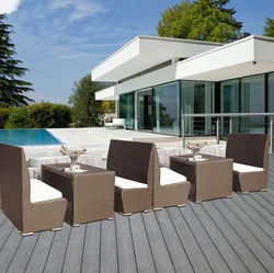 Modern style wicker furniture restaurant rattan  dining chair set outdoor chair for cafe