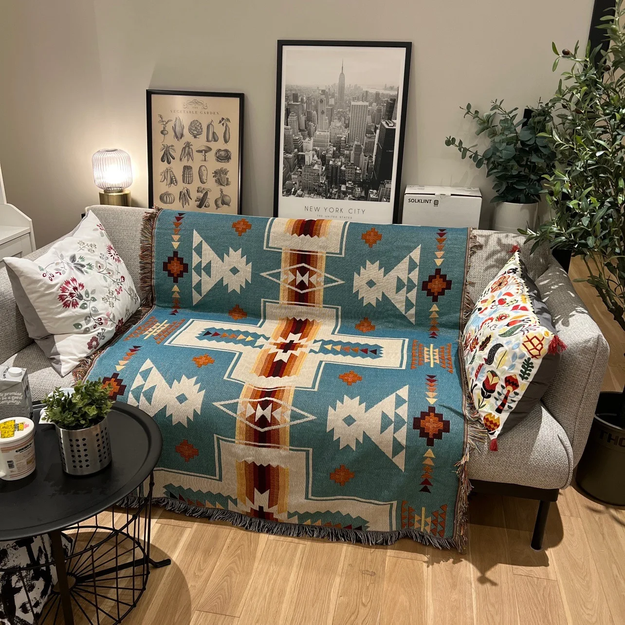 Bohemian Geometric Design Custom Wall Tapestry Camping Blanket Totem Woven Tapestry