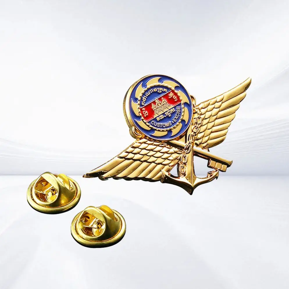 Custom Mold Metal Badge Gold Plated Special Shaped Badges Custom Pin Badge in Stainless Steel Fashion-Themed Brass