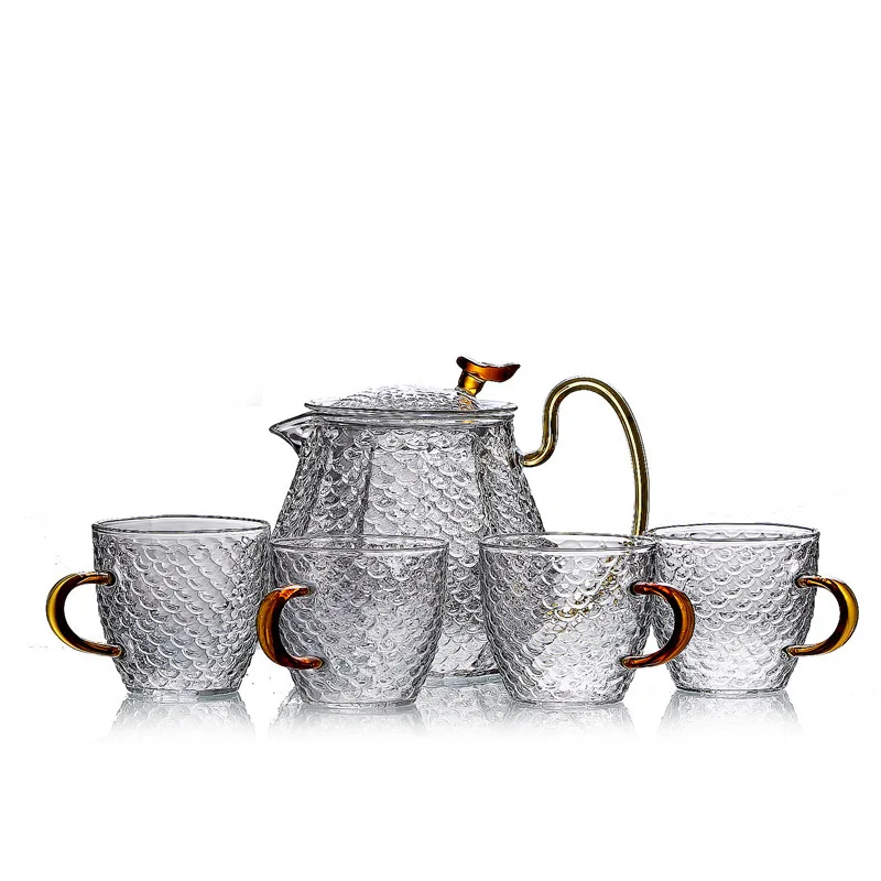 Hammered Retro Teapot Tea Set Household High Borosilicate Glass Dragon Incense Pot