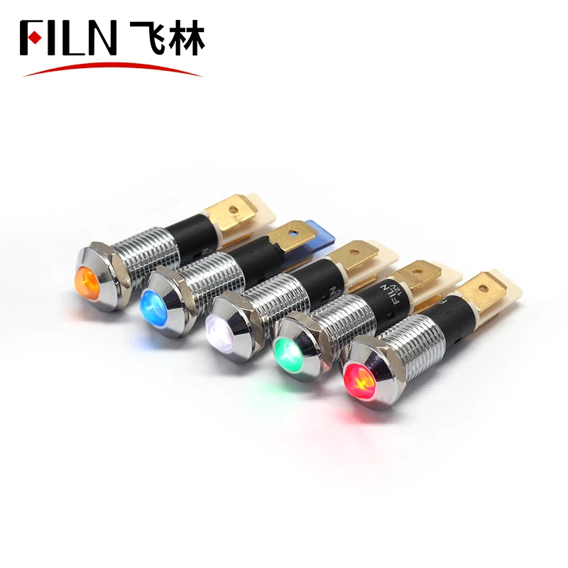 Hot sale wenzhou FILN  Metal 10mm led panel mount indicator lights signal lamp
