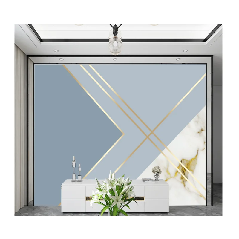 Hot selling modern living room creative art home decor 3d sticker pvc wall paper roll mural wallpaper