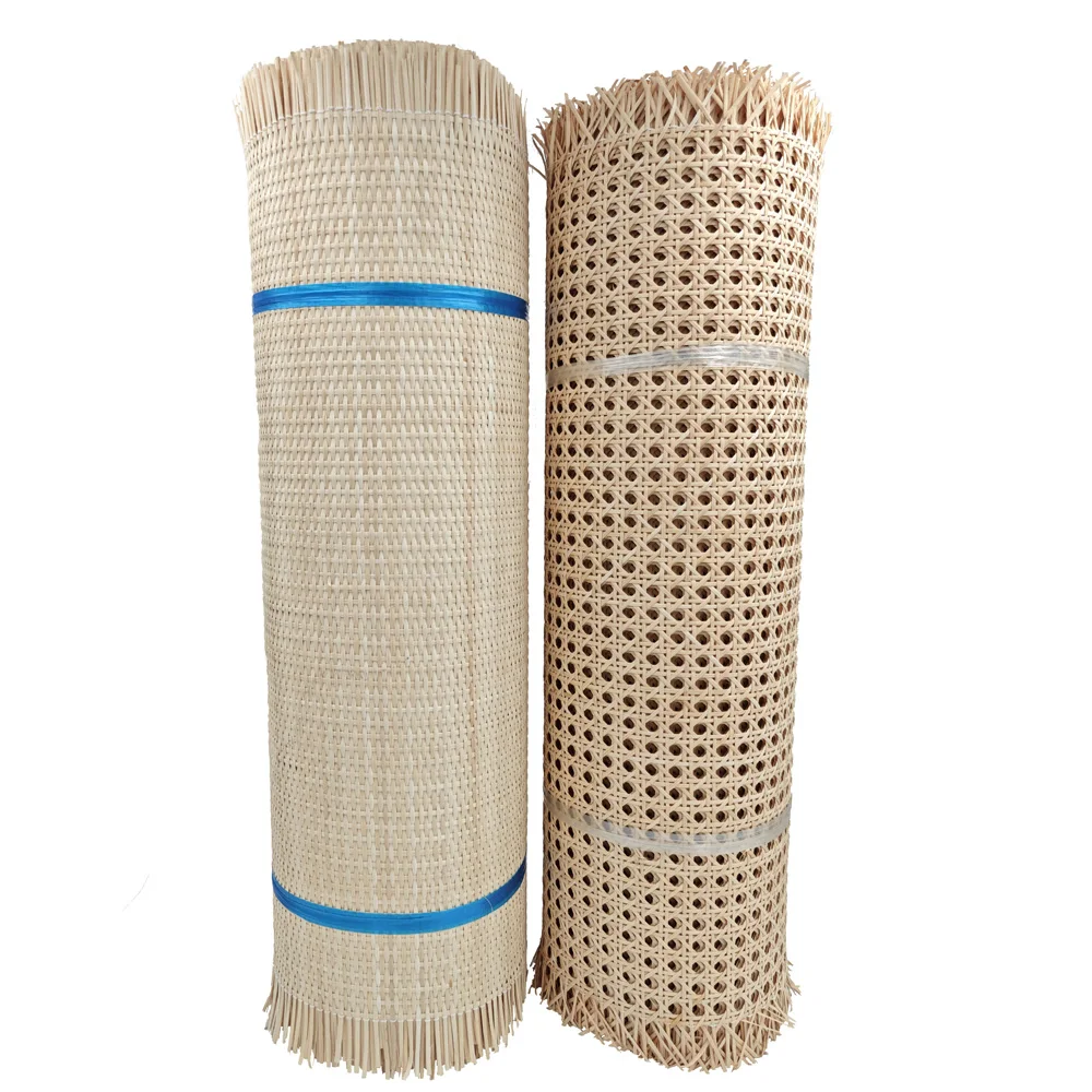 YEEYAHOME Natural Rattan Cane Webbing Square Radio Weave Rattan Cane Webbing Roll for Chairs Furniture Home Decoration