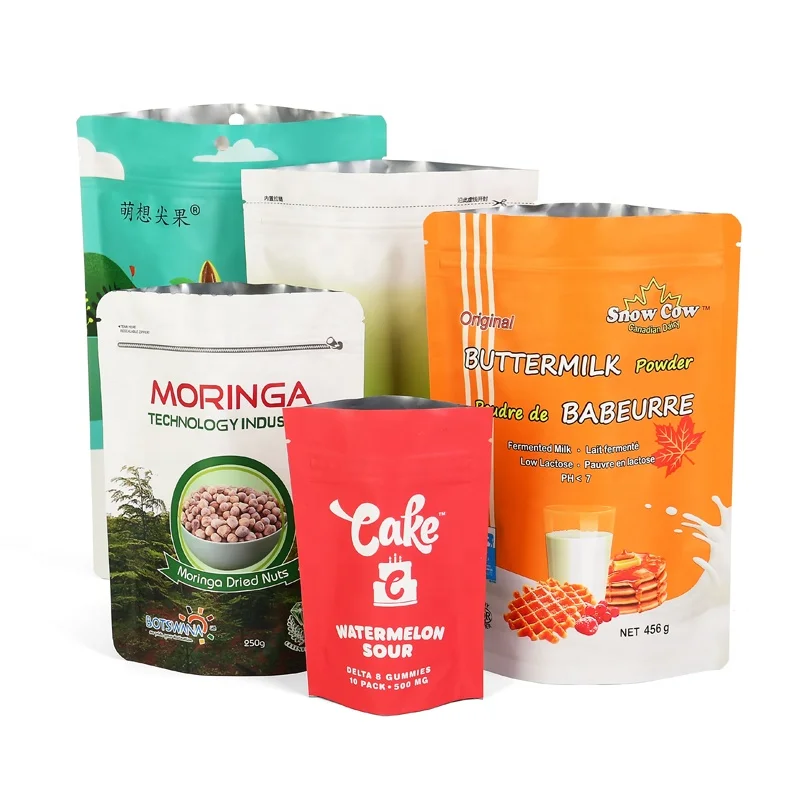 Custom Printing Resealable 3.5g 7g 1oz 1lb Zipper Stand Up Pouch Packaging Mylar Bag