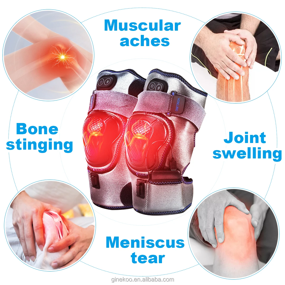 High Quality can be massaged by vibration and heated to keep warm USB Self  Heating Pad Knee Brace