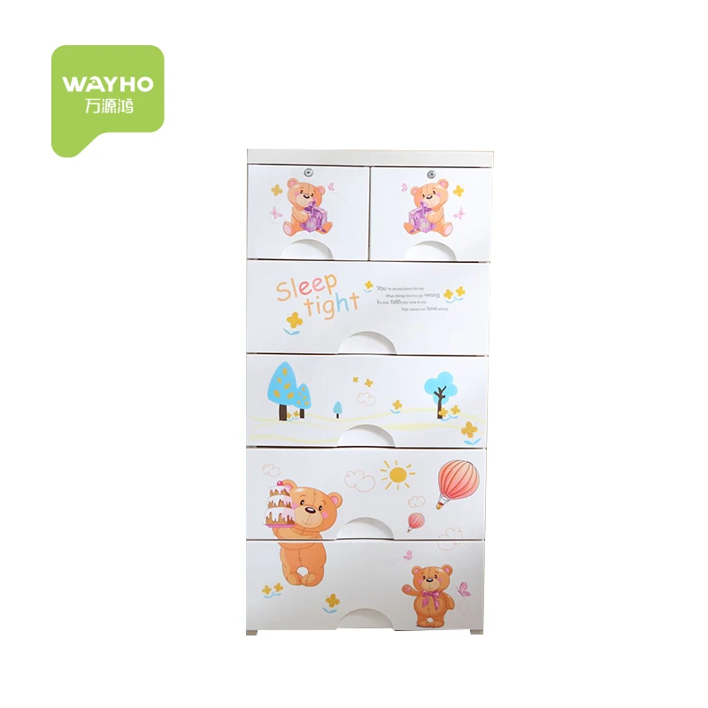 plastic storage drawer with lock kid drawer 4layers