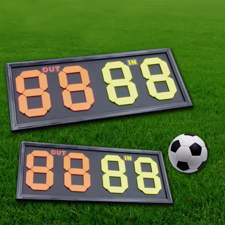 Football match substitution board 4-digit substitution card with double-sided display