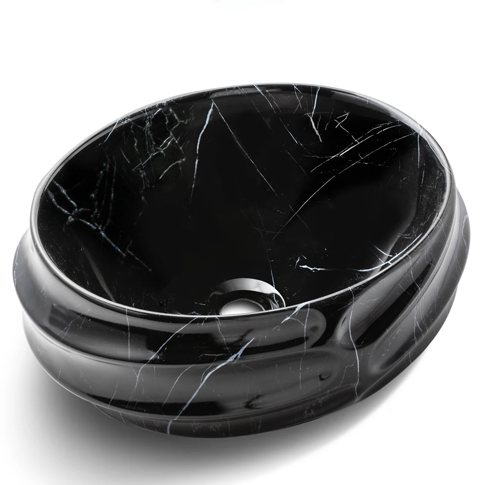 Распродажа круглая раковина для ванной комнаты сантехника керамическая черная мраморная столешница умывальник мытья рук